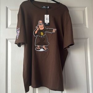 NWT Brown San Diego sports team T-Shirt with Cartoon Graphic
